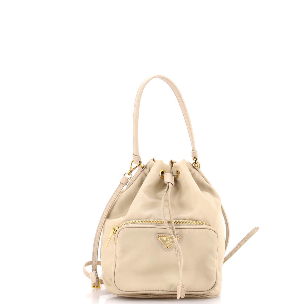 Prada Small Drawstring Bucket Bag Tessuto